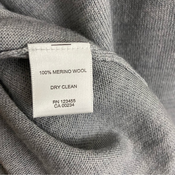 Lord & Taylor Extra Fine Merino Wool Open Draped Cardigan Light Grey Petite PL - Picture 5 of 8